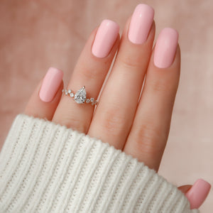 The Mia Set With A 1 Carat Pear Lab Diamond