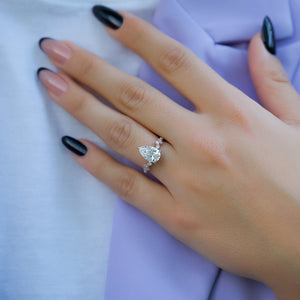 The Mia Set With A 1 Carat Pear Lab Diamond