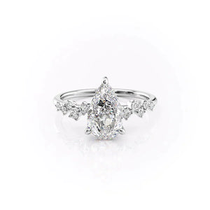 The Mia Set With A 3 Carat Pear Lab Diamond