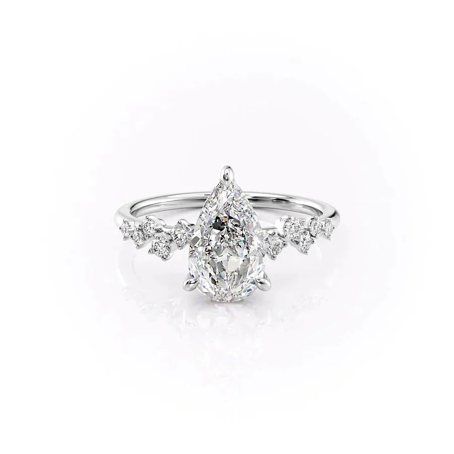 The Mia Set With A 1 Carat Pear Lab Diamond
