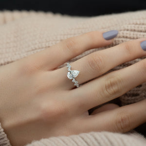The Mia Set With A 1 Carat Pear Lab Diamond