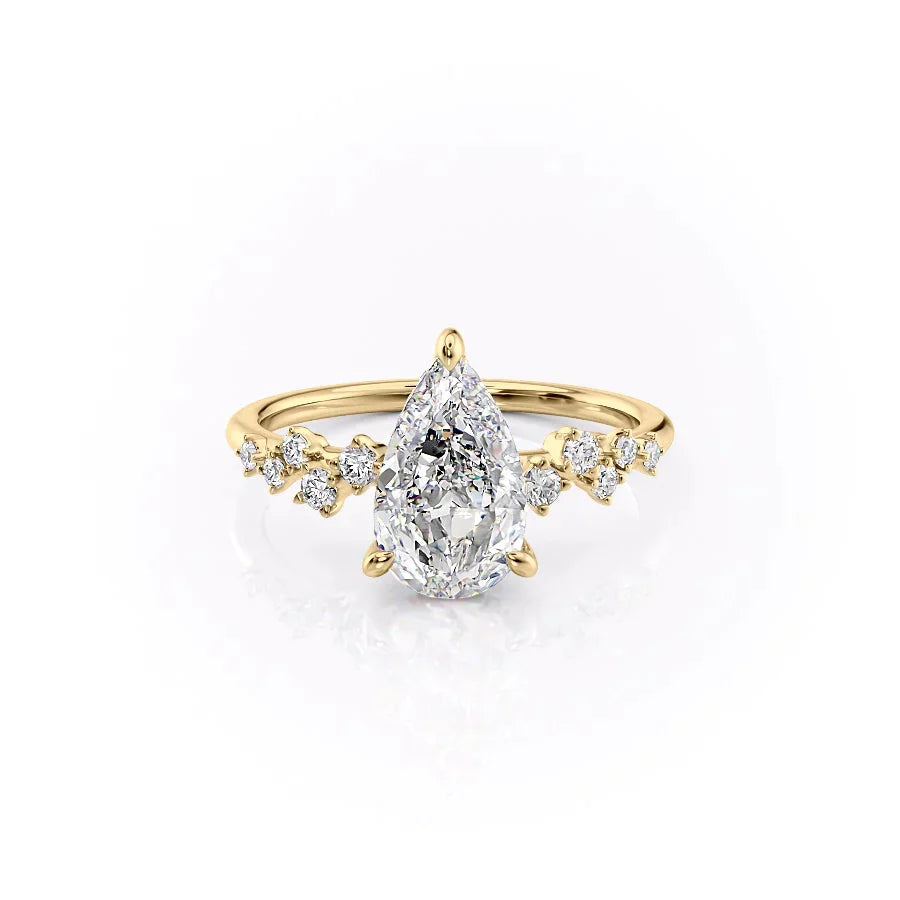 The Mia Set With A 1.5 Carat Pear Lab Diamond