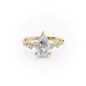 The Mia Set With A 1 Carat Pear Lab Diamond