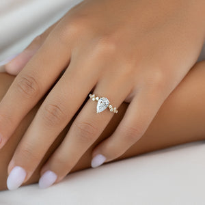 The Mia Set With A 1 Carat Pear Lab Diamond