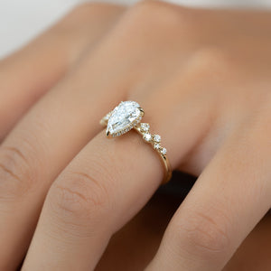 The Mia Set With A 1 Carat Pear Lab Diamond
