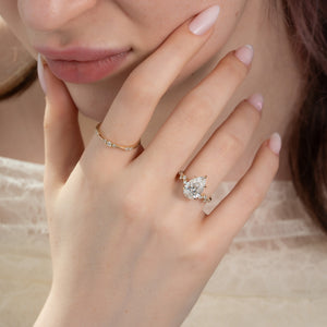 The Mia Set With A 1 Carat Pear Lab Diamond