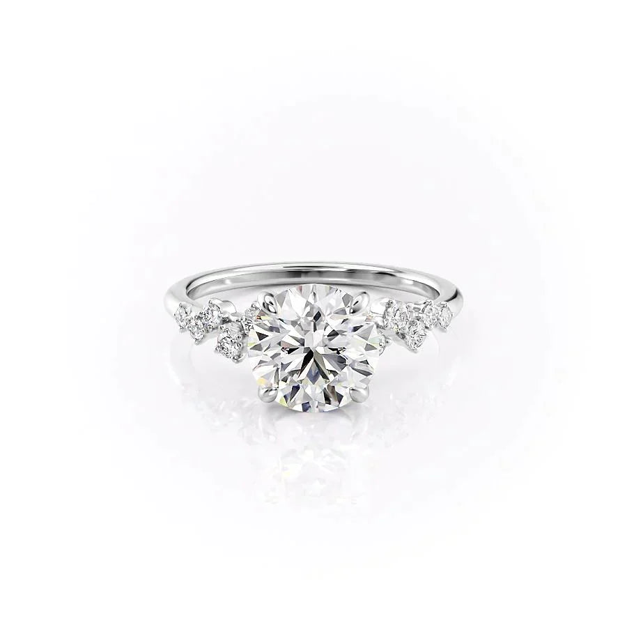 The Mia Set With A 1.5 Carat Round Lab Diamond