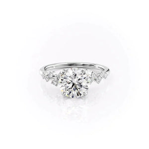 The Mia Set With A 2.5 Carat Round Lab Diamond