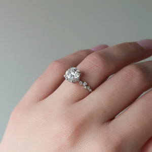 The Mia Set With A 1.5 Carat Round Lab Diamond