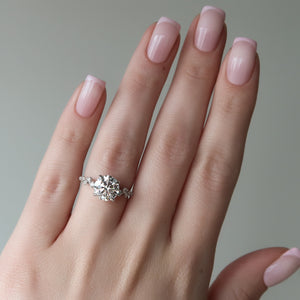 The Mia Set With A 1.5 Carat Round Lab Diamond