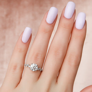 The Mia Set With A 1.5 Carat Round Lab Diamond