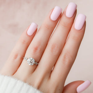 The Mia Set With A 1.5 Carat Round Lab Diamond