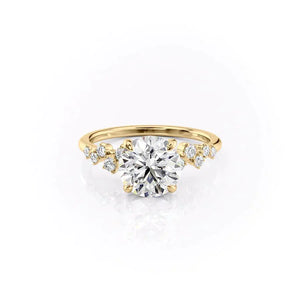 The Mia Set With A 3 Carat Round Lab Diamond