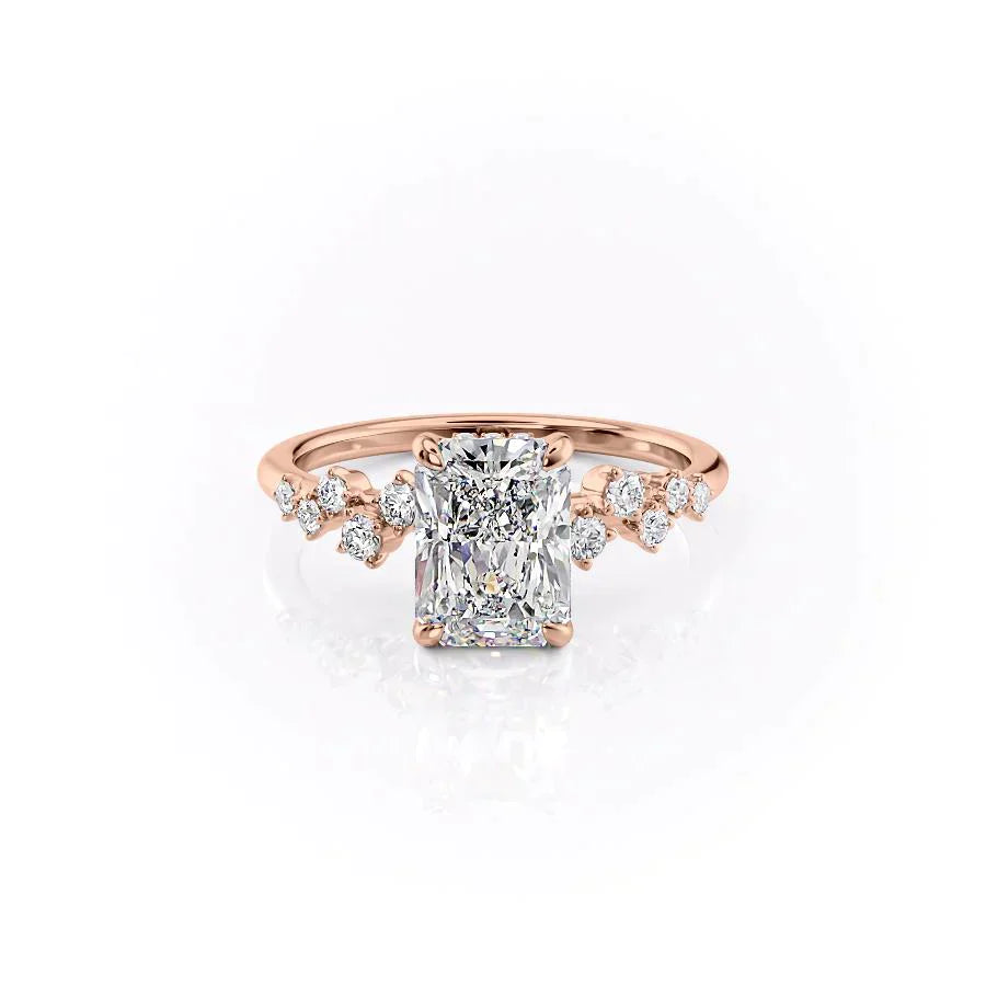 The Mia Set With A 2.5 Carat Radiant Lab Diamond