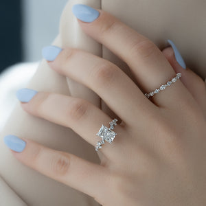 The Mia Set With A 1 Carat Radiant Lab Diamond
