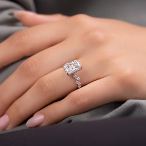 The Mia Set With A 1 Carat Radiant Lab Diamond