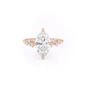 The Mia Set With A 2 Carat Marquise Lab Diamond