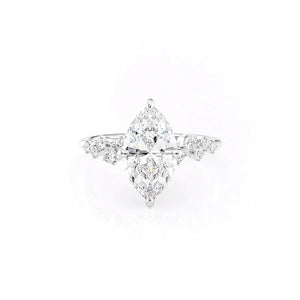 The Mia Set With A 3 Carat Marquise Lab Diamond