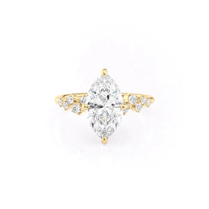 The Mia Set With A 2 Carat Marquise Lab Diamond