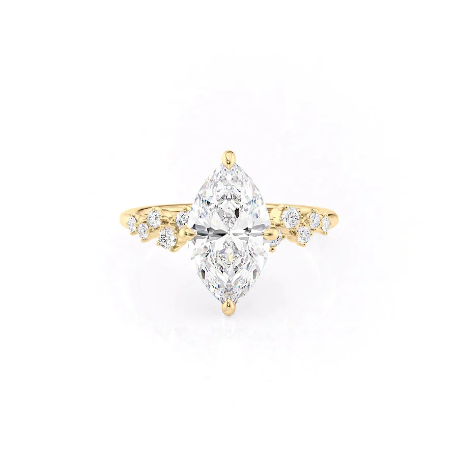 The Mia Set With A 3 Carat Marquise Lab Diamond