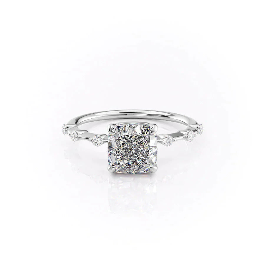 The Penelope Set With A 1.5 Carat Cushion Moissanite