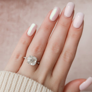 The Penelope Set With A 2 Carat Cushion Lab Diamond