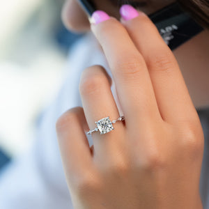 The Penelope Set With A 2 Carat Cushion Lab Diamond