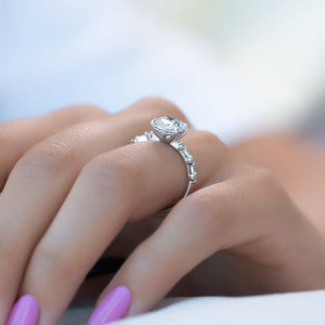The Penelope Set With A 2 Carat Cushion Lab Diamond