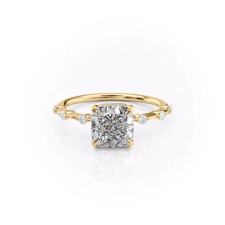 The Penelope Set With A 1.5 Carat Cushion Lab Diamond