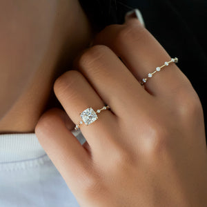 The Penelope Set With A 2 Carat Cushion Lab Diamond