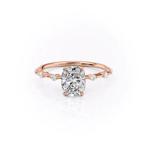 The Penelope Set With A 1 Carat Elongated Cushion Lab Diamond