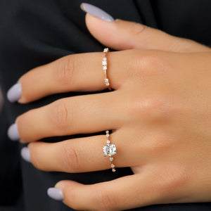 The Penelope Set With A 1.5 Carat Elongated Cushion Moissanite