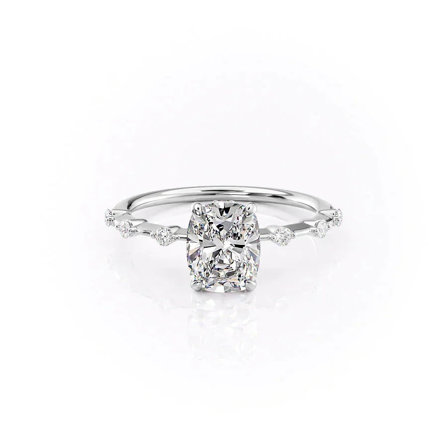The Penelope Set With A Elongated Cushion Moissanite