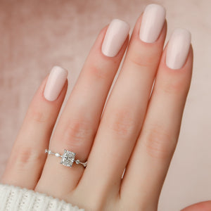 The Penelope Set With A 4.5 Carat Elongated Cushion Moissanite