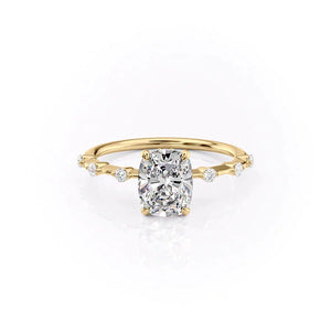 The Penelope Set With A 3 Carat Elongated Cushion Lab Diamond