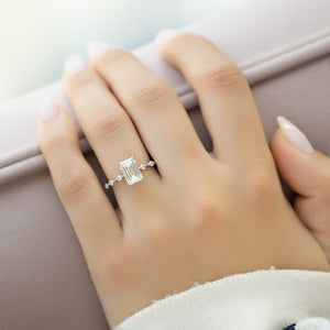 The Penelope Set With A 2 Carat Emerald Lab Diamond