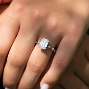The Penelope Set With A 2 Carat Emerald Lab Diamond