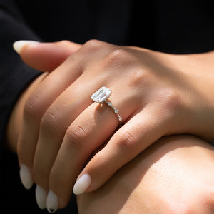 The Penelope Set With A 2 Carat Emerald Lab Diamond