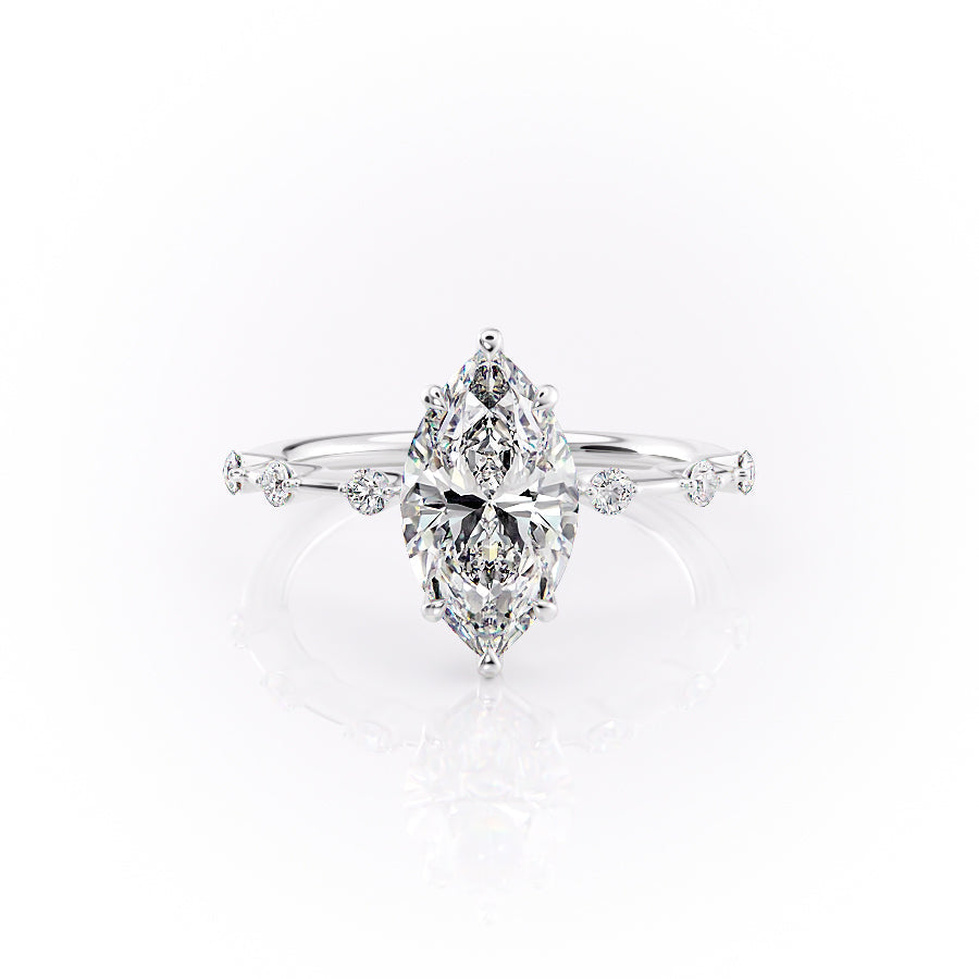 The Penelope Set With A 2.5 Carat Marquise Lab Diamond