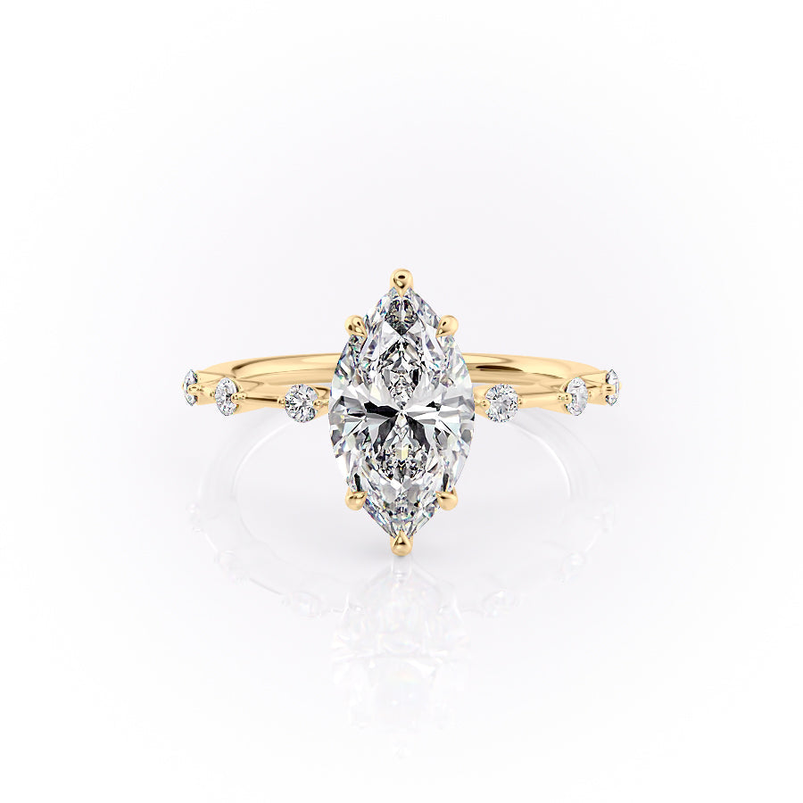 The Penelope Set With A 3 Carat Marquise Lab Diamond