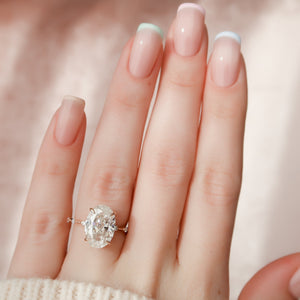 The Penelope Set With A 1 Carat Oval Lab Diamond