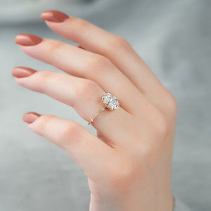 The Penelope Set With A 1 Carat Oval Lab Diamond