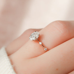 The Penelope Set With A 1 Carat Oval Lab Diamond
