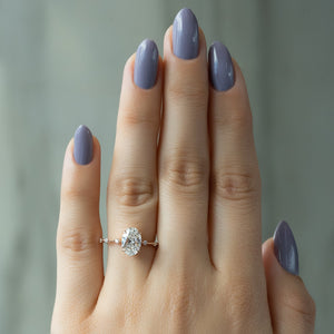 The Penelope Set With A 1 Carat Oval Lab Diamond