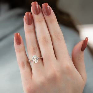 The Penelope Set With A 1 Carat Oval Lab Diamond