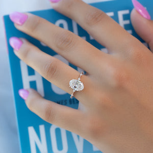 The Penelope Set With A 1 Carat Oval Lab Diamond