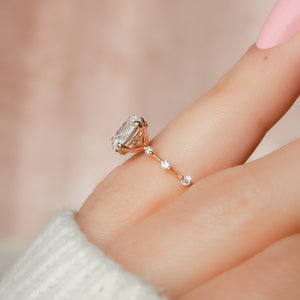 The Penelope Set With A 1 Carat Oval Lab Diamond