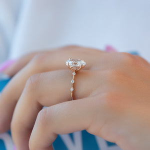 The Penelope Set With A 1 Carat Oval Lab Diamond