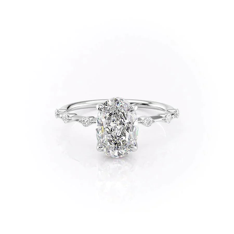 The Penelope Set With A Oval Moissanite