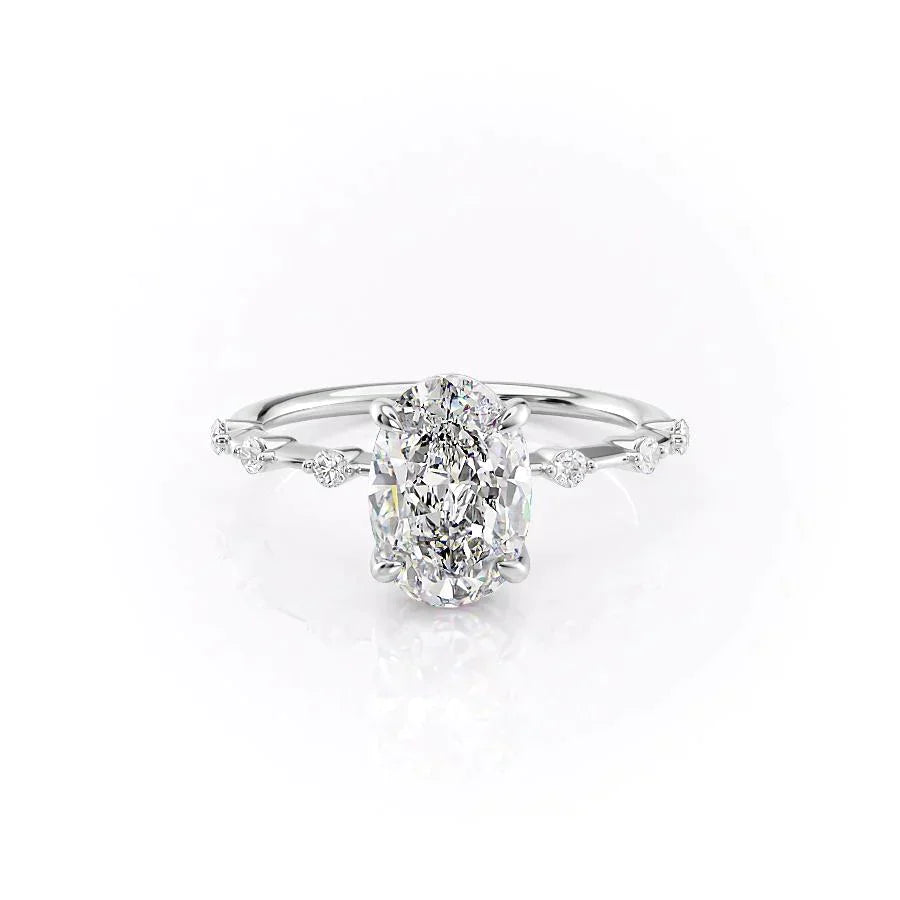 The Penelope Set With A 1.5 Carat Oval Lab Diamond